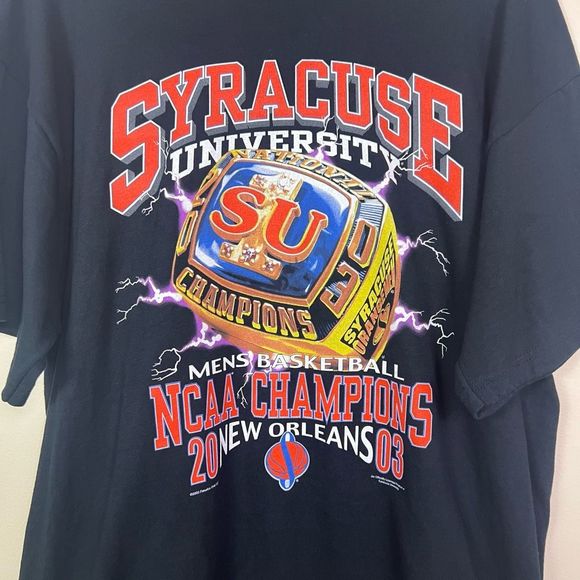 Syracuse University Vintage 2003 NCAA Champions New Orleans Graphic T-Shirt XL - Picture 3 of 9